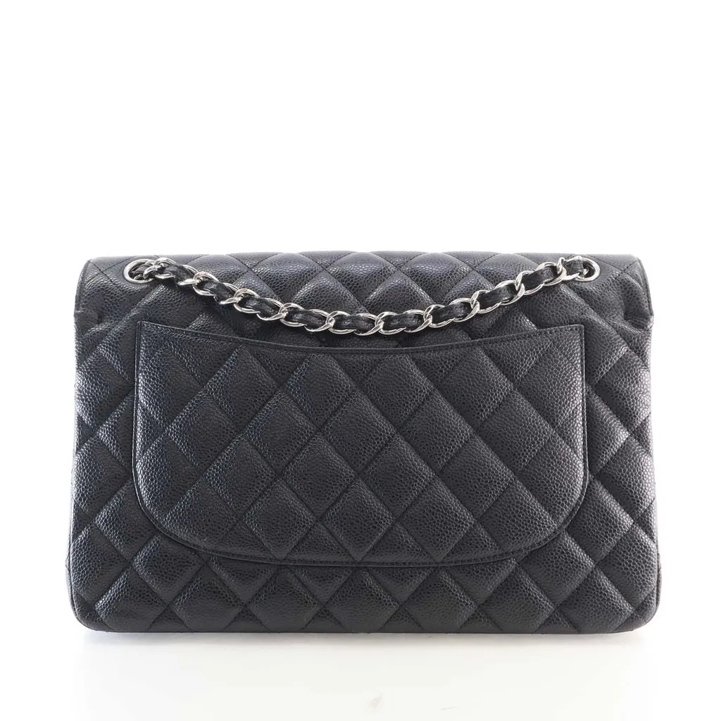 Chanel Jumbo Classic Caviar Double Flap Black Leather Very good - Model View