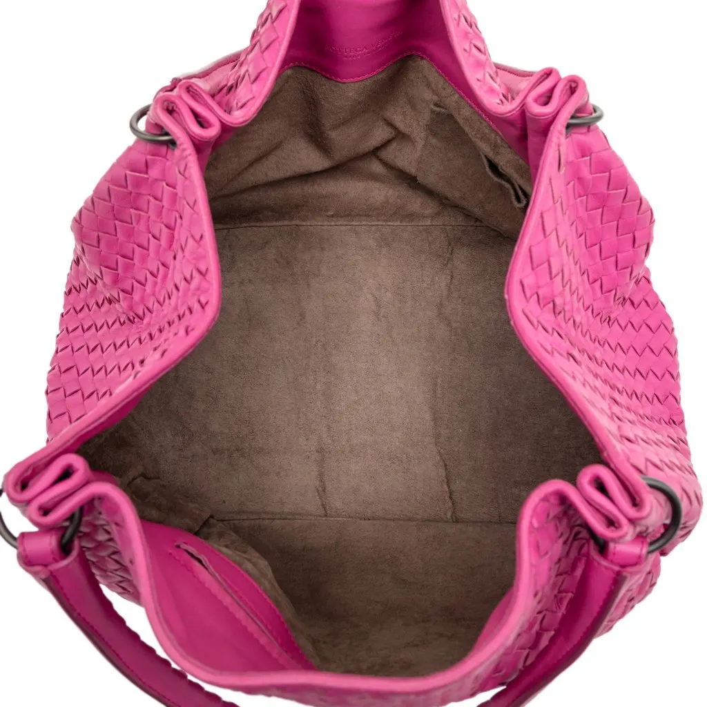 Bottega Veneta Nappa Intrecciato Parachute Tote Pink Leather Very good - Model View
