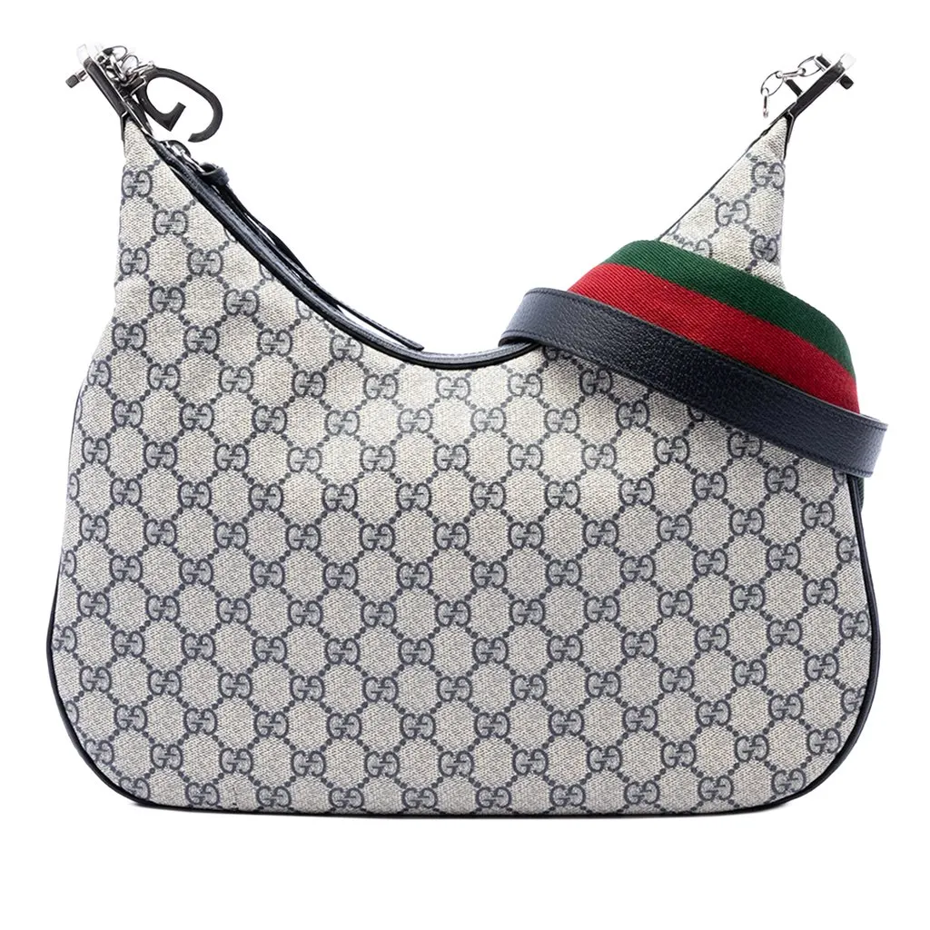 Gucci Large GG Supreme Web Attache Crossbody Beige Very good - Front View