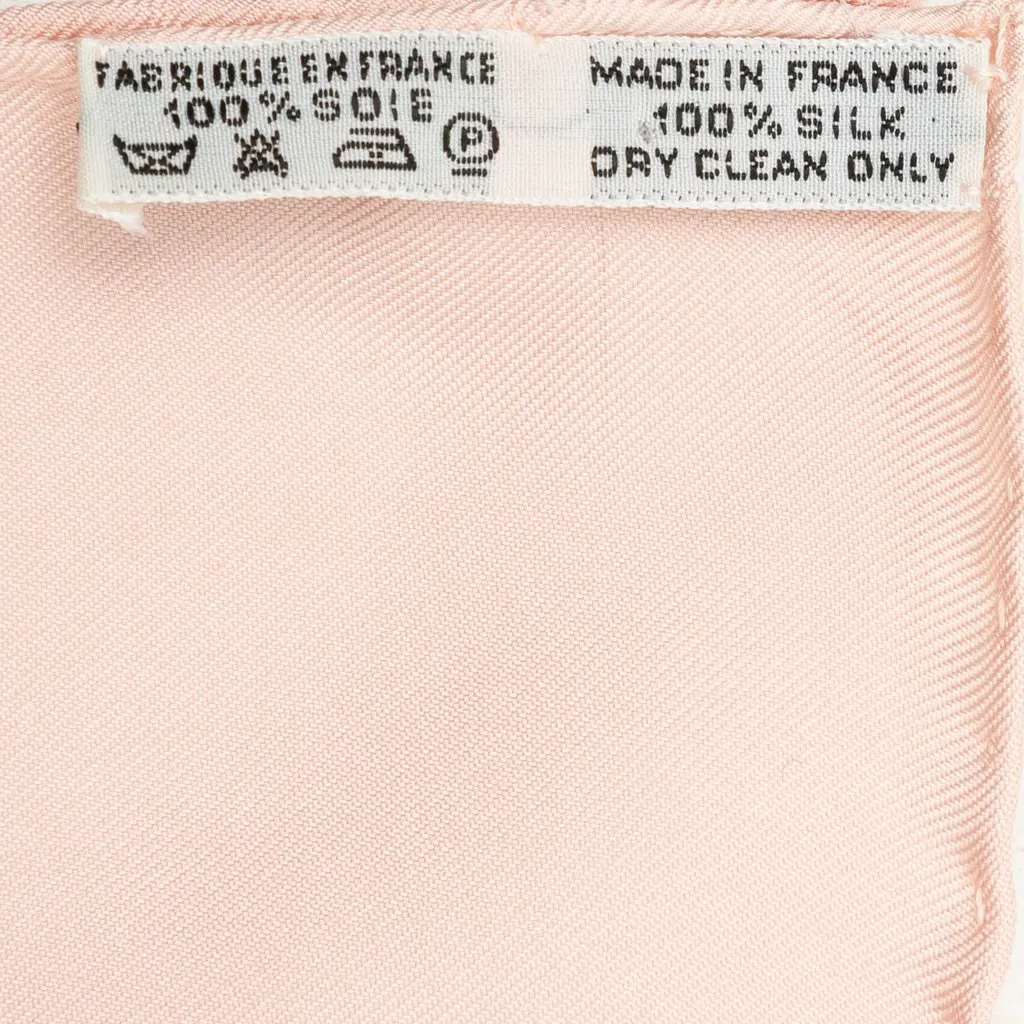 Hermès Springs Silk Scarf 90 Pink Silk Very good - Back View