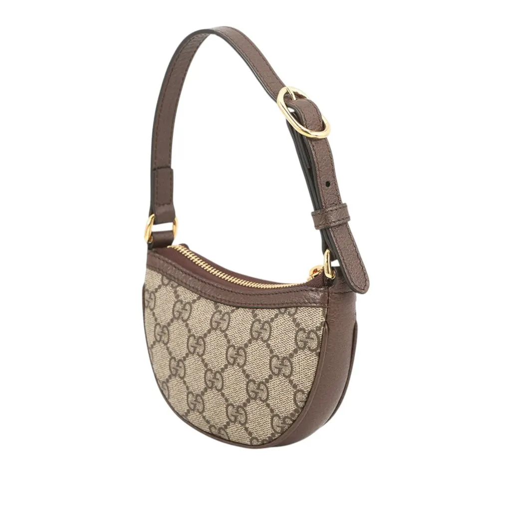 Gucci Mini GG Supreme Web Ophidia Handbag Beige Very good - Back View