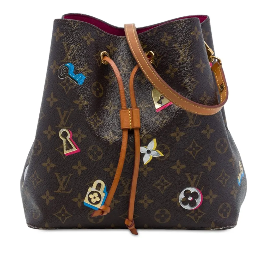 Louis Vuitton Monogram Love Lock Neonoe MM Brown Very good - Front View