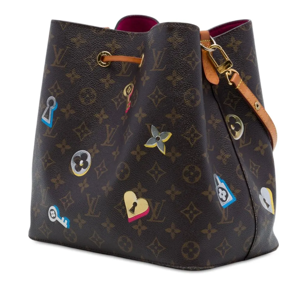 Louis Vuitton Monogram Love Lock Neonoe MM Brown Very good - Back View