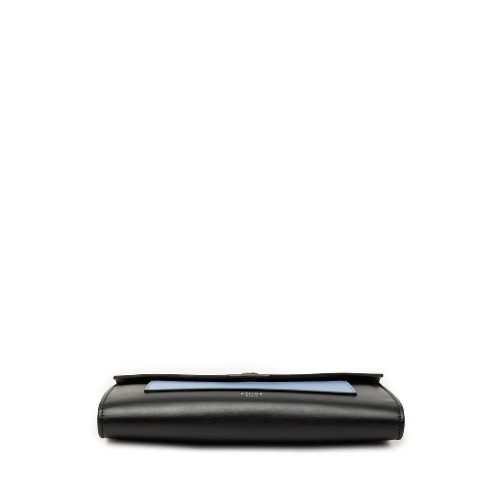 Celine Tricolor Leather Pocket Envelope Wallet On Chain Black Leather Very good - Inside View