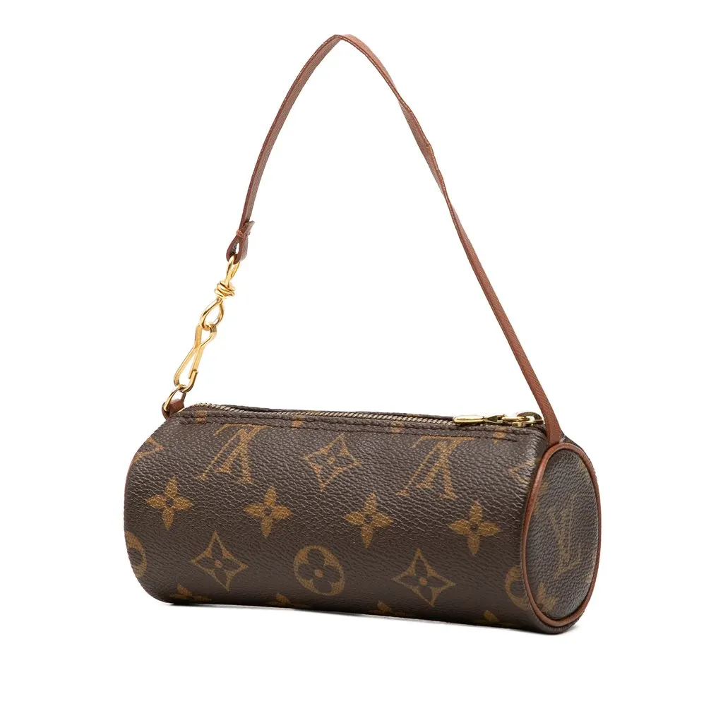 Louis Vuitton Monogram Papillon Pochette Brown Canvas Good - Back View