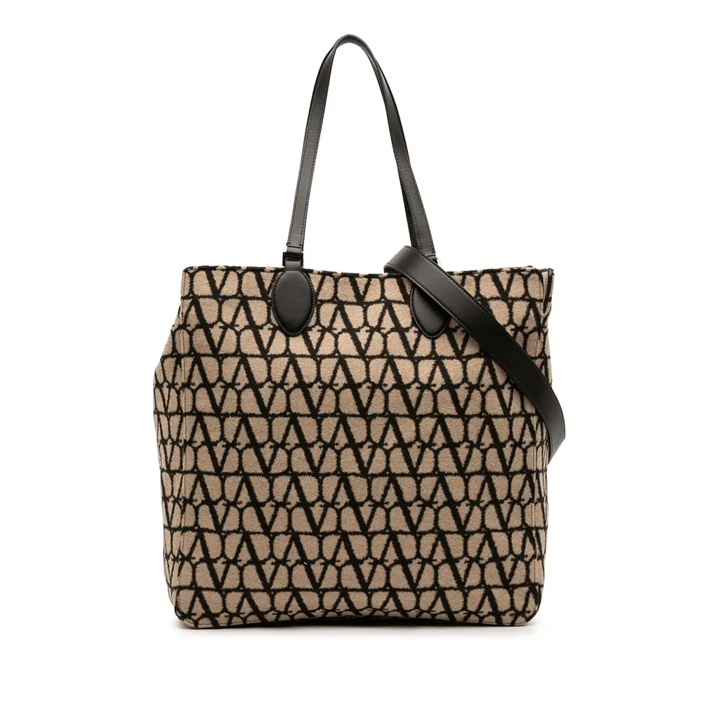 Valentino Toile Iconographe Reversible Tote Beige Canvas Good - Front View
