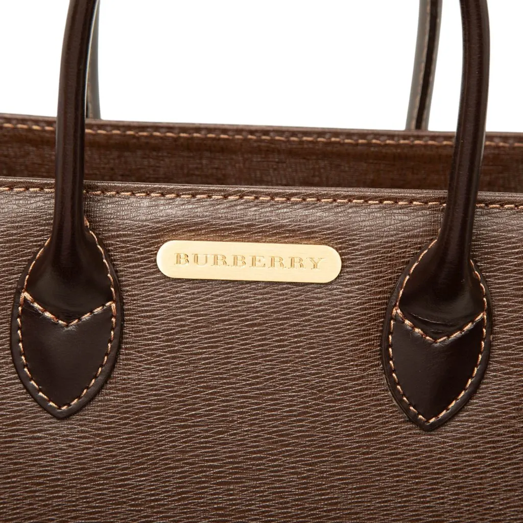 Burberry Leather Handbag Brown Leather Very good - Box View