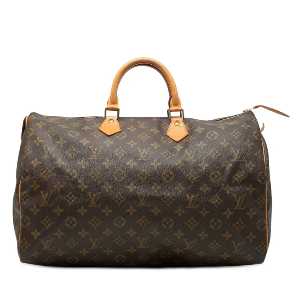 Louis Vuitton Monogram Speedy 40 Brown Good - Front View