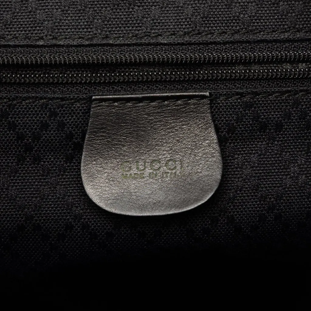 Gucci Calfskin Bamboo Drawstring Backpack Black Leather Good - Box View