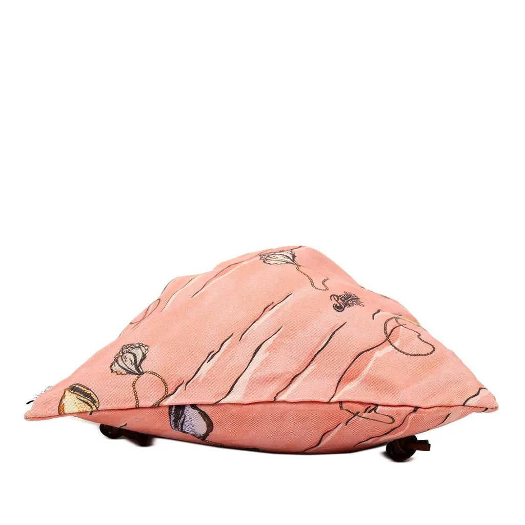 Loewe Paulas Ibiza Canvas Seashell Print Drawstring Pouch Pink Canvas Very good - Inside View