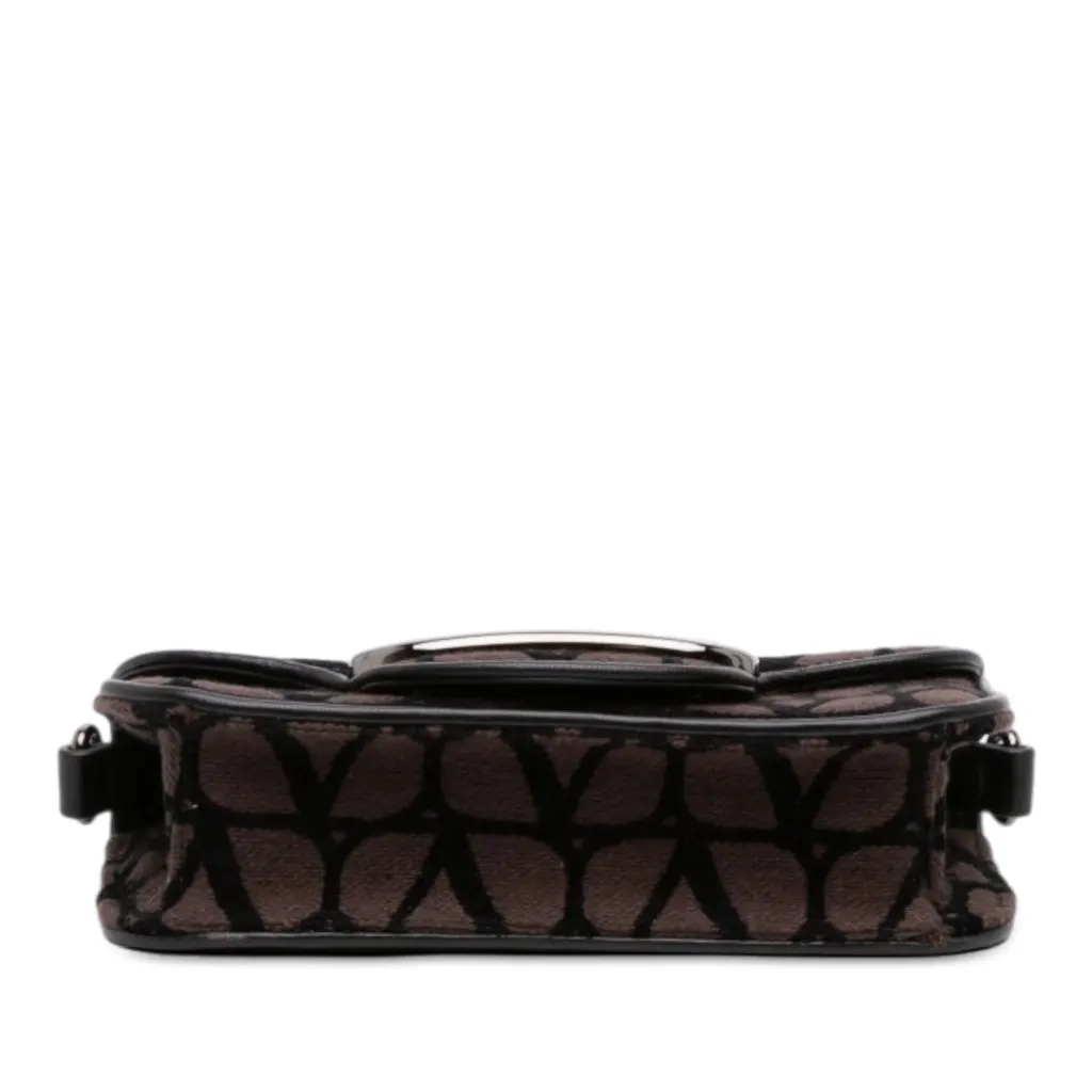 Valentino Small Toile Iconographe VLogo Loco Satchel Brown Never worn - Inside View