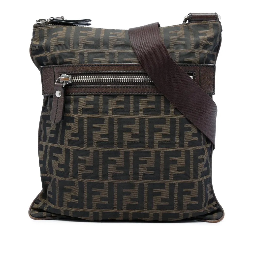 Fendi Zucca Canvas Crossbody Brown Very good - Front View