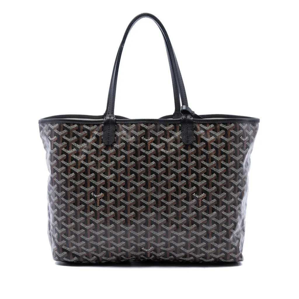 Goyard Goyardine Saint Louis PM Black Canvas Good - Front View
