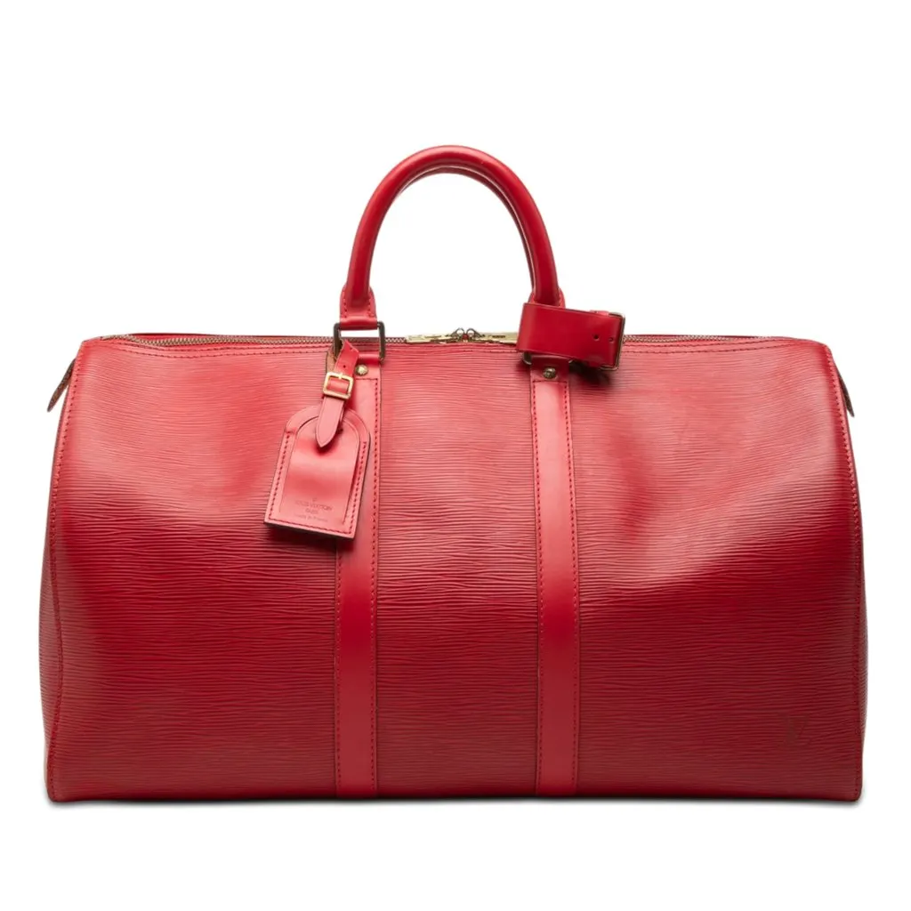 Louis Vuitton Epi Keepall 45 Red Leather Very good - Front View