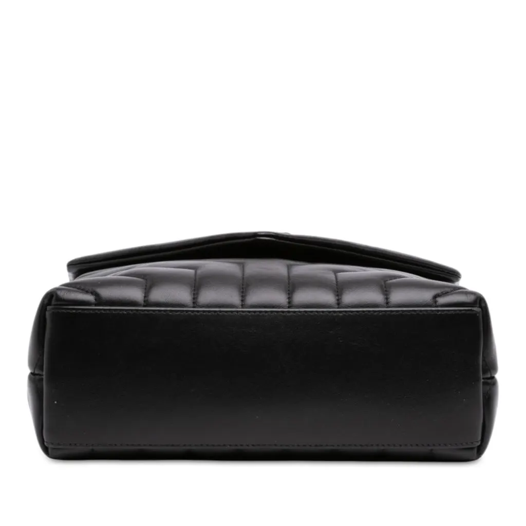 Saint Laurent Small Matelasse Calfskin Monogram Monochrome LouLou Shoulder Bag Black Leather Very good - Inside View