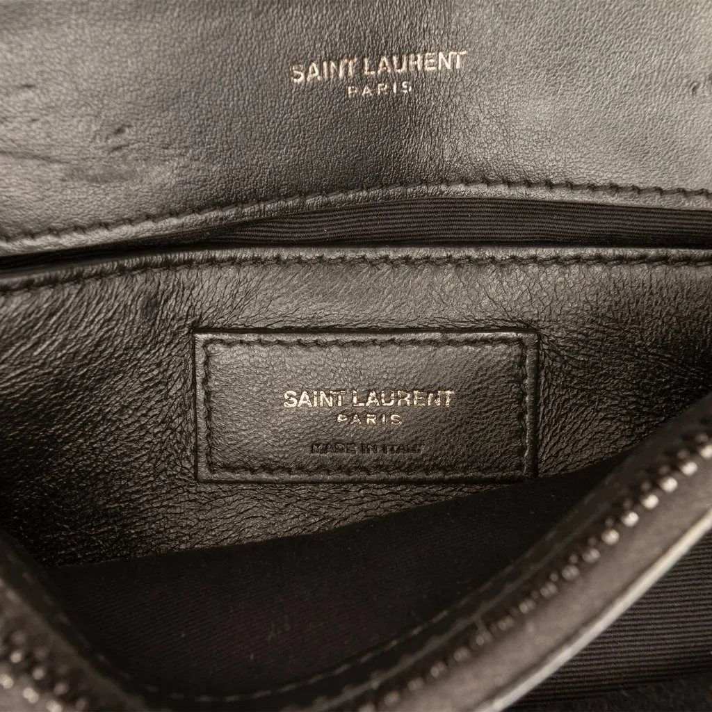 Saint Laurent Small Matelasse Calfskin Monogram Monochrome LouLou Shoulder Bag Black Leather Very good - Box View