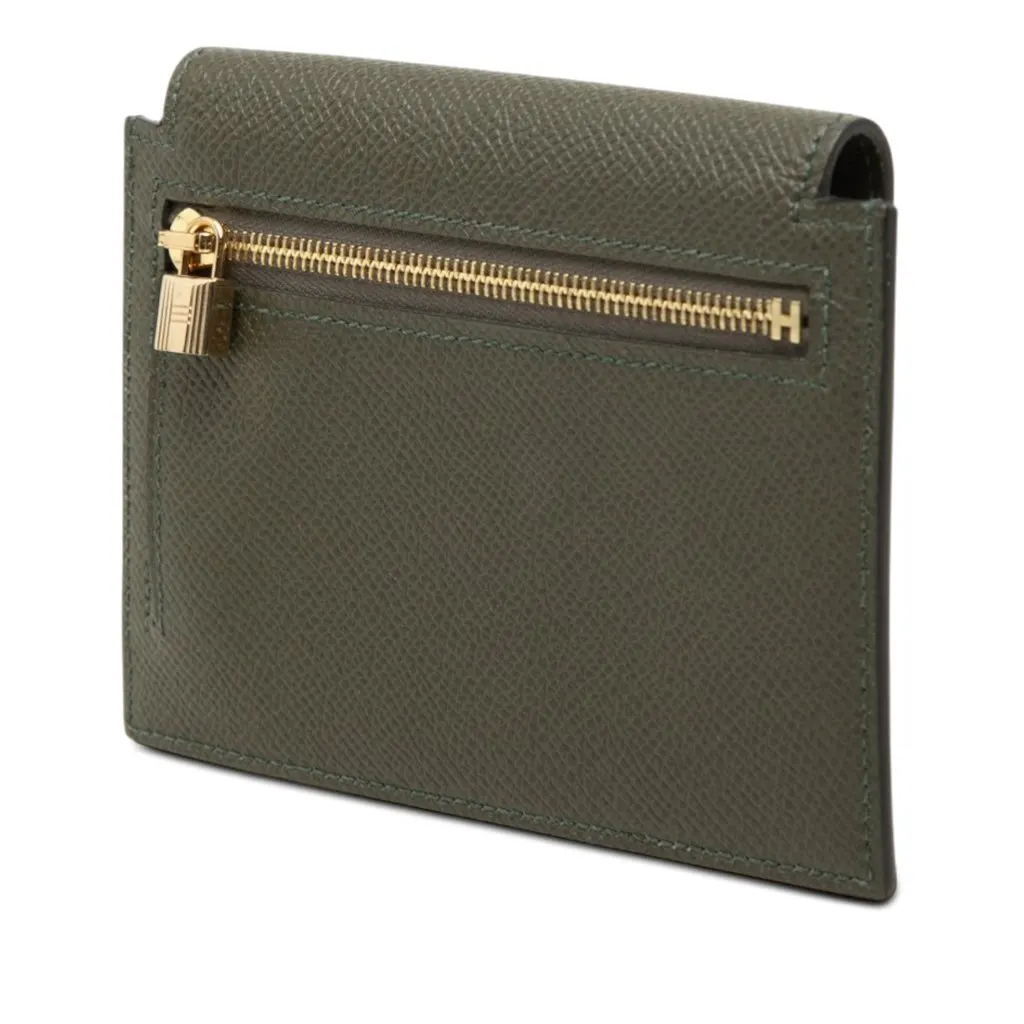Hermès Kelly Pocket Compact Wallet Green Leather Very good - Back View