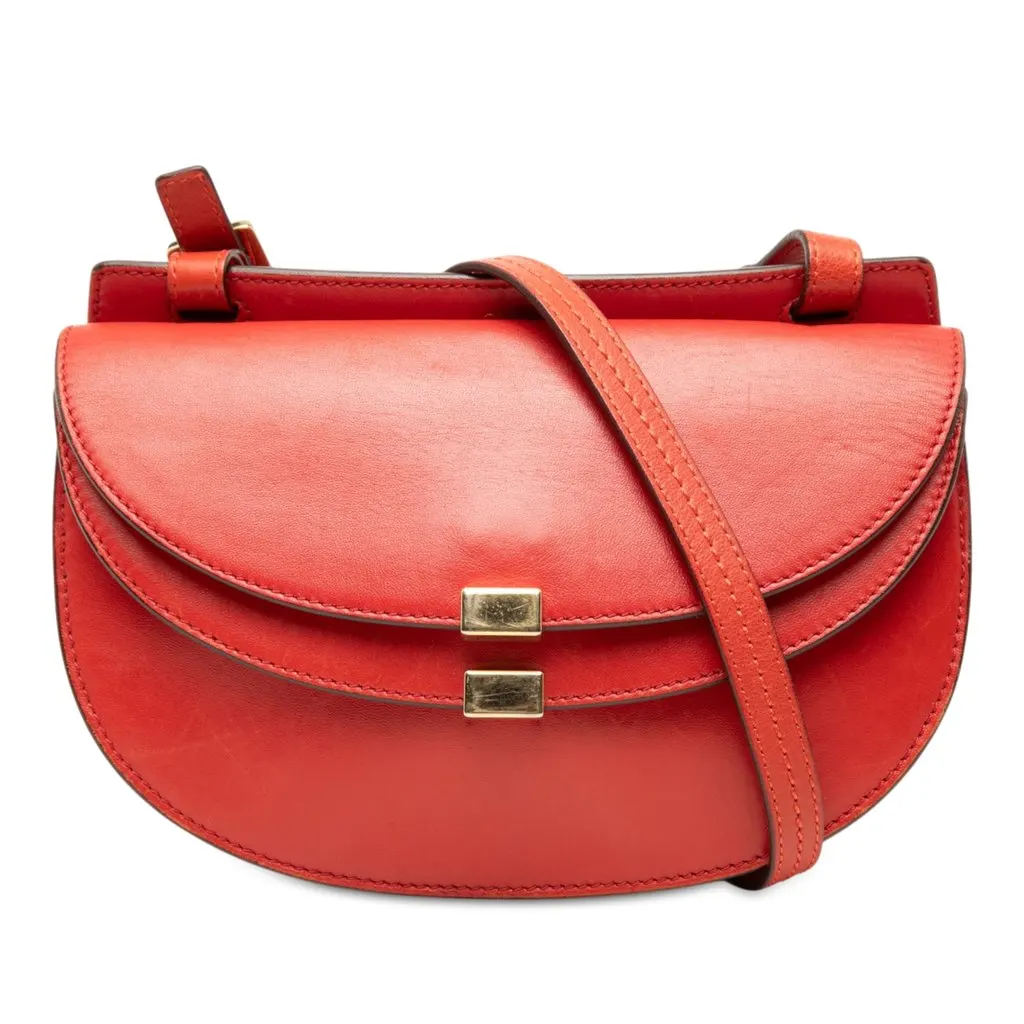 Chloé Calfskin Georgia Double Flap Crossbody Red Leather Very good - Front View