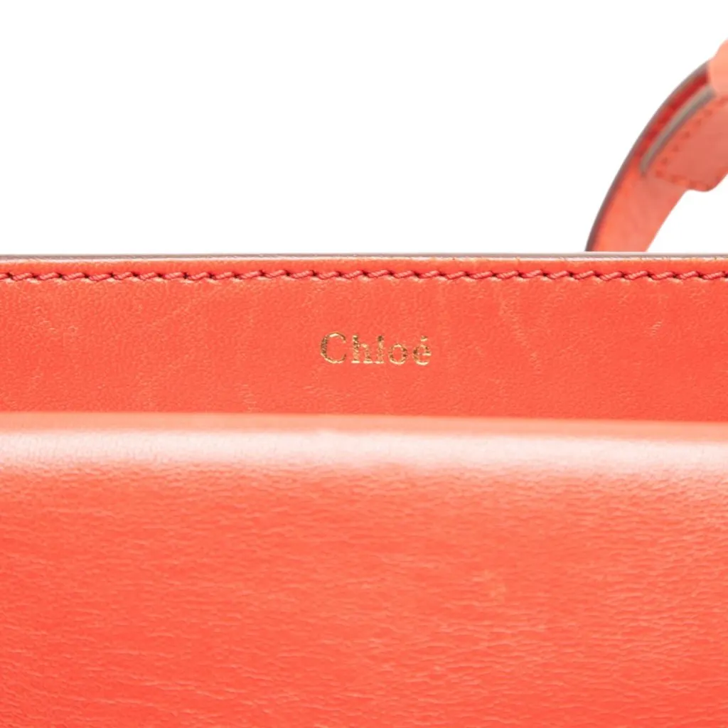 Chloé Calfskin Georgia Double Flap Crossbody Red Leather Very good - Box View
