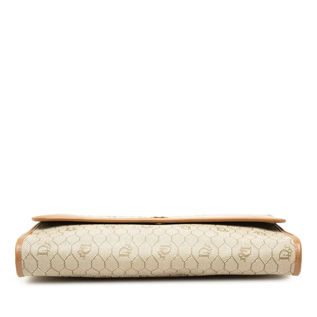 Dior Honeycomb Coated Canvas Chain Shoulder Bag Beige Canvas Very good - Inside View