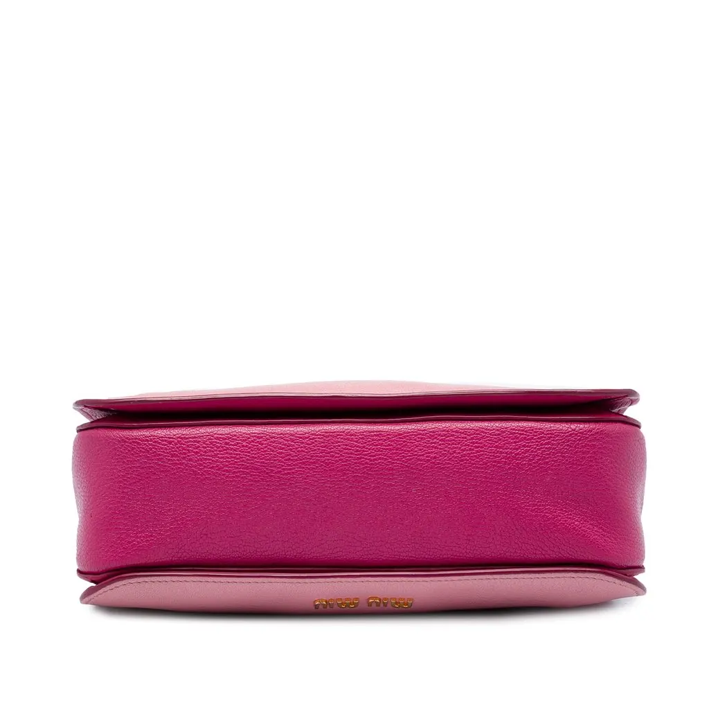 Miu Miu Bicolor Goatskin Madras Satchel Pink Leather Very good - Inside View