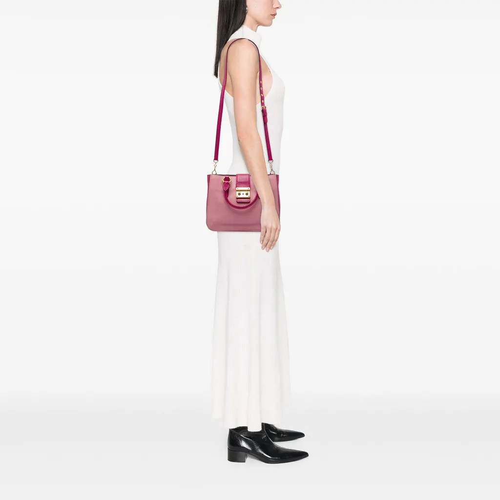 Miu Miu Bicolor Goatskin Madras Satchel Pink Leather Very good - Box View