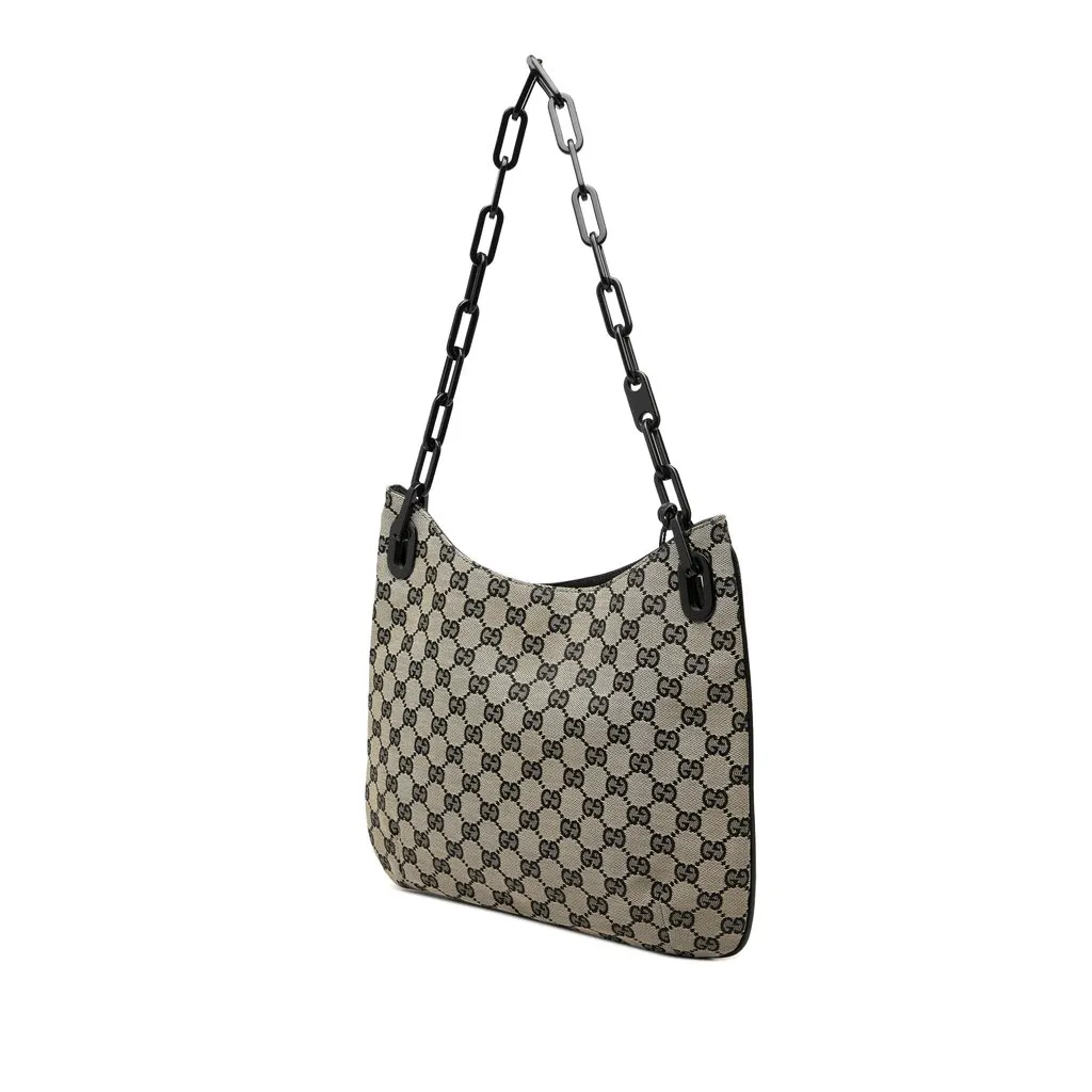Gucci GG Canvas Chain Hobo Beige Canvas Very good - Back View