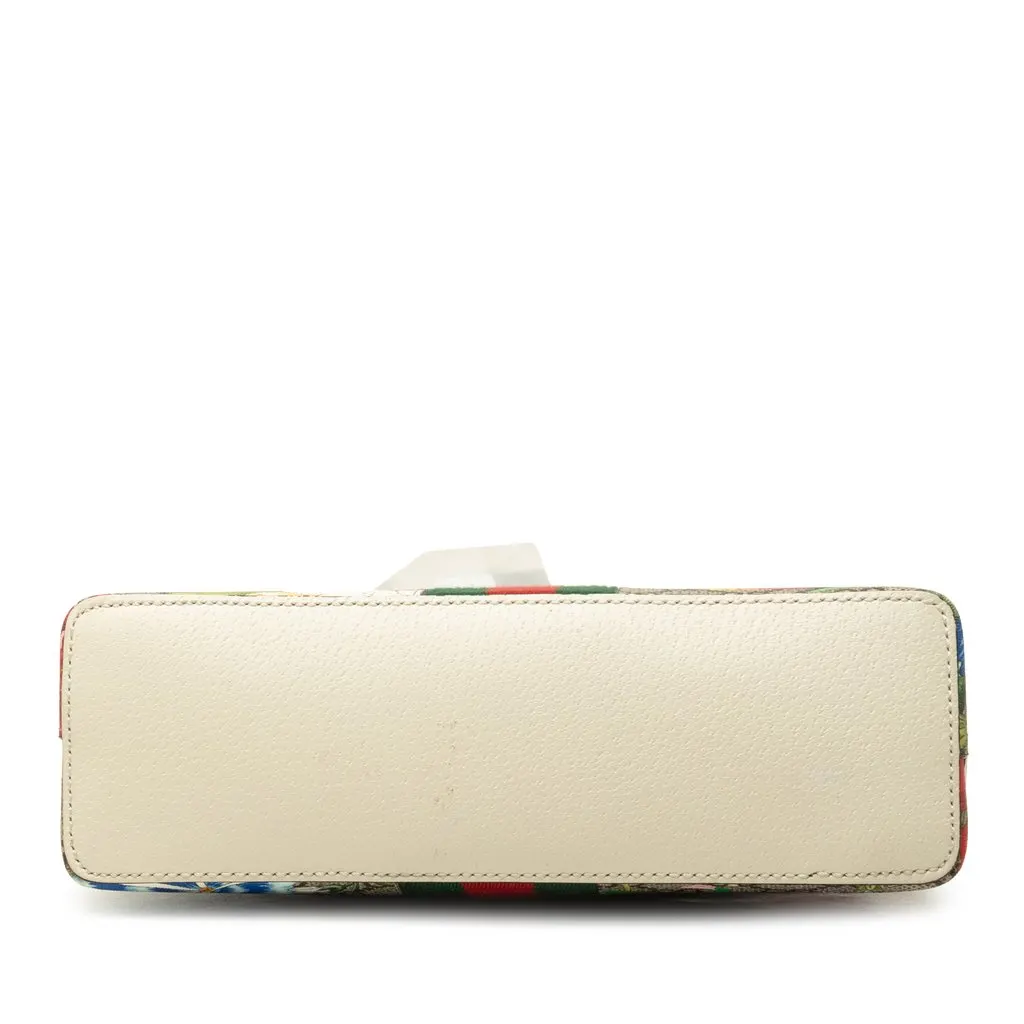 Gucci Small GG Supreme Web  Flora Ophidia Dome Crossbody Beige Canvas Good - Inside View