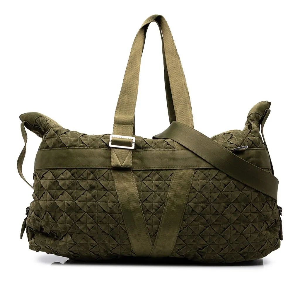 Bottega Veneta Canvas Intrecciato Webbing Cassette Duffle Bag