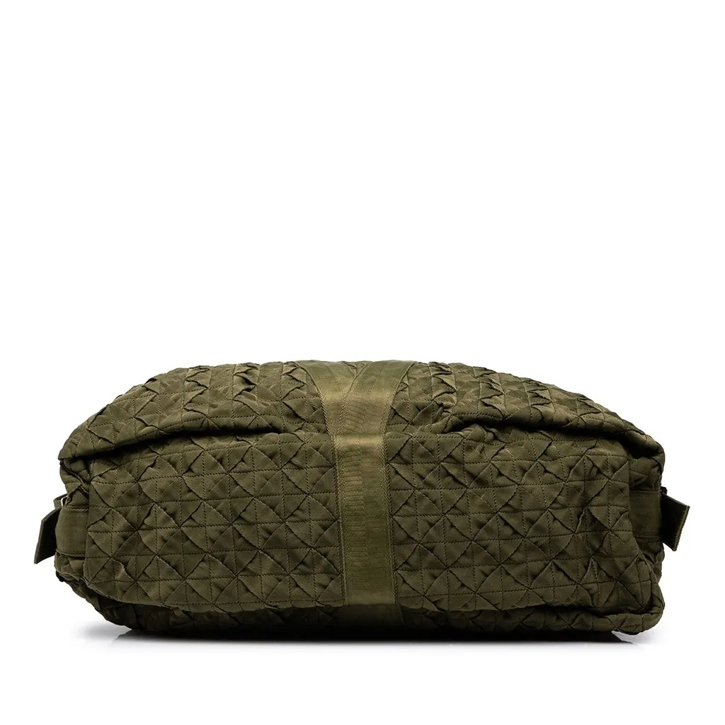 Bottega Veneta Canvas Intrecciato Webbing Cassette Duffle Bag Green Canvas Good - Inside View
