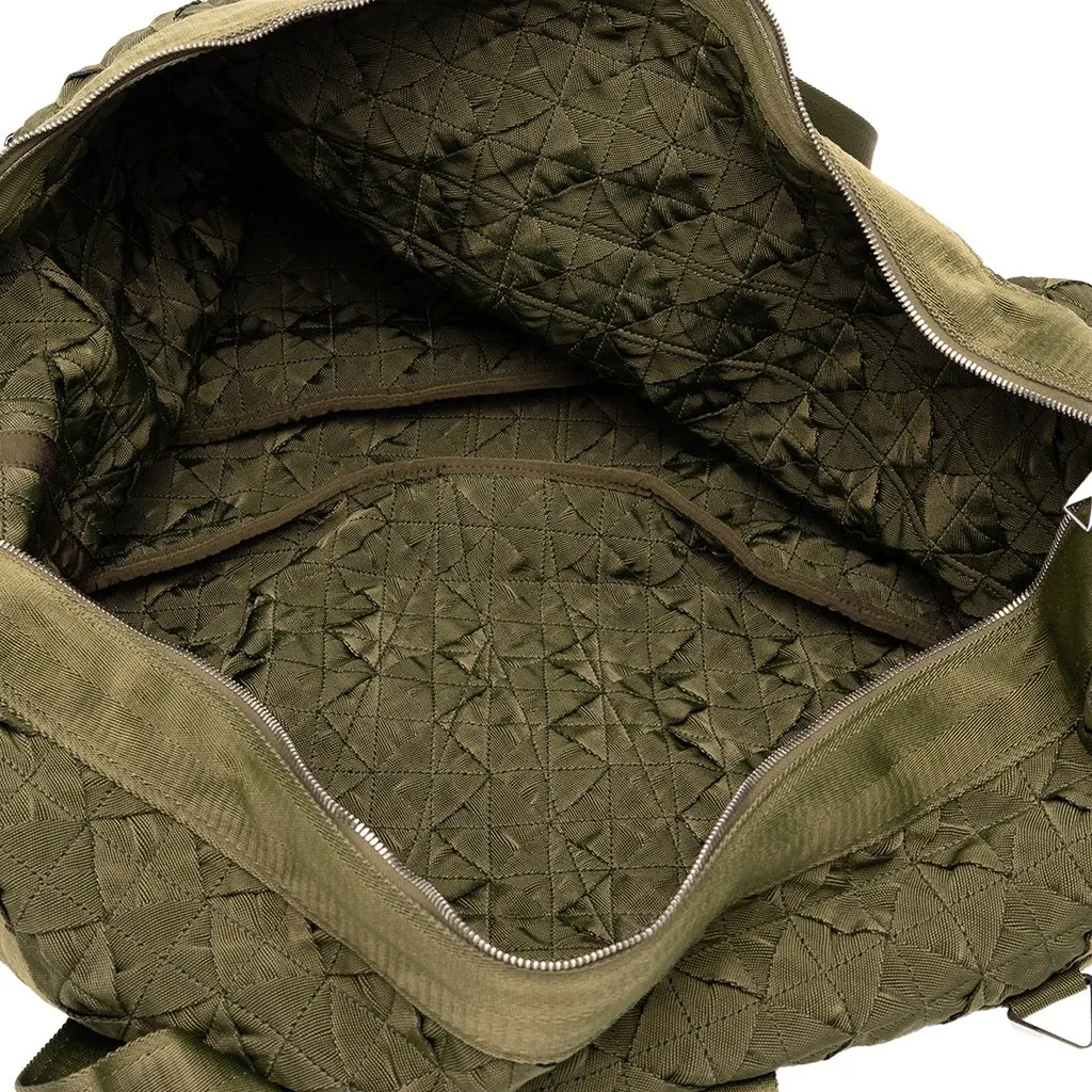 Bottega Veneta Canvas Intrecciato Webbing Cassette Duffle Bag Green Canvas Good - Model View