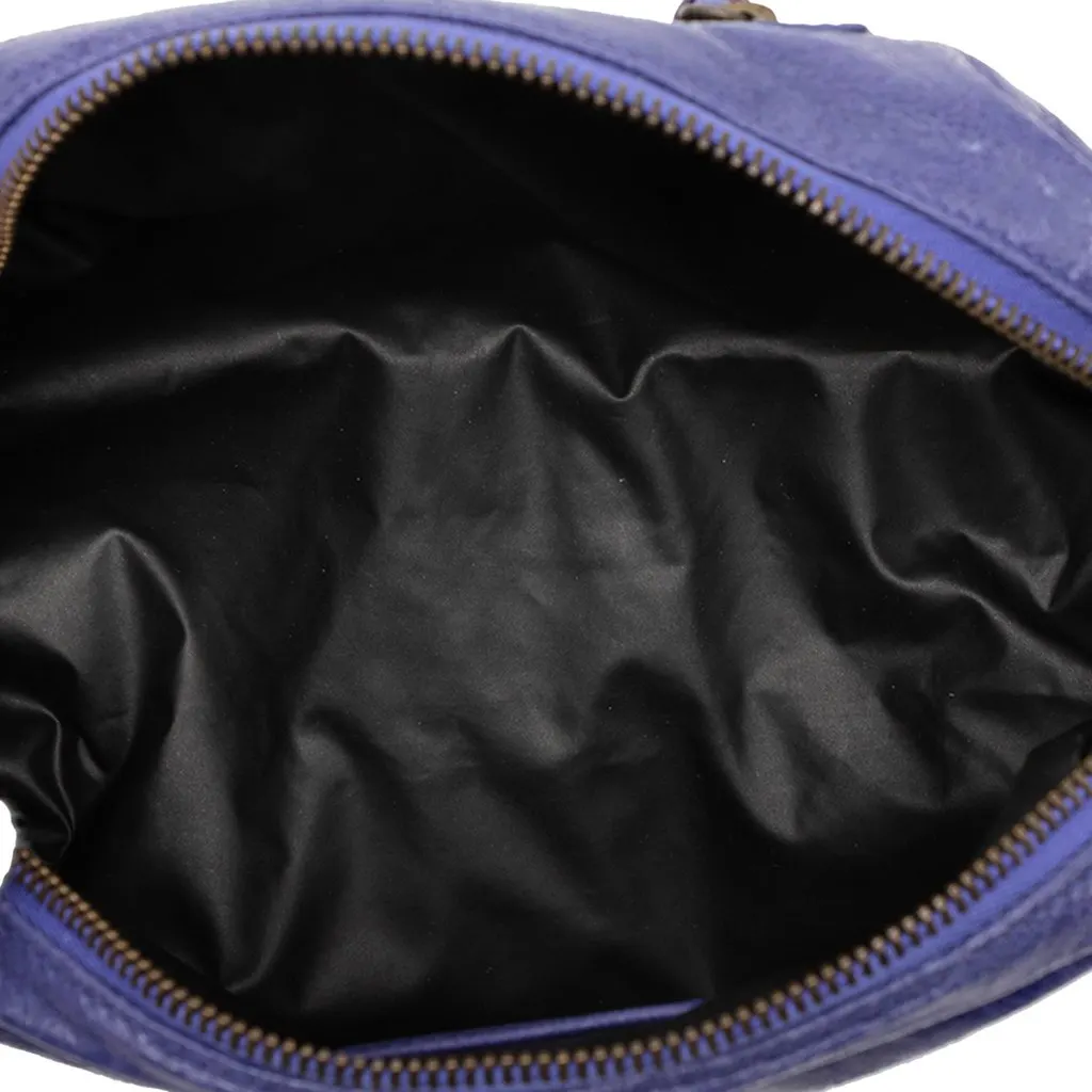 Balenciaga Lambskin Motocross Classic Pencil Case M Purple Leather Very good - Model View