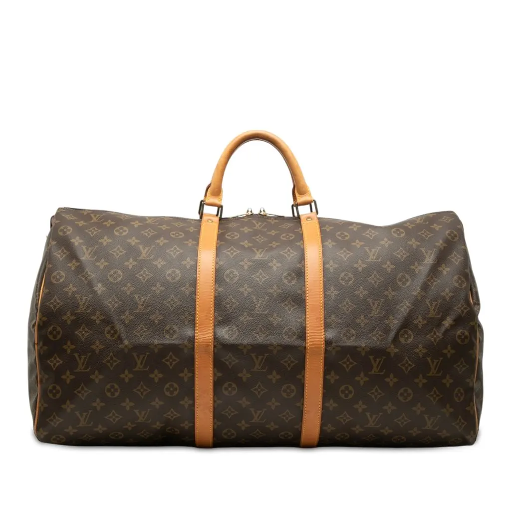 Louis Vuitton Monogram Keepall 60 Brown Good - Front View