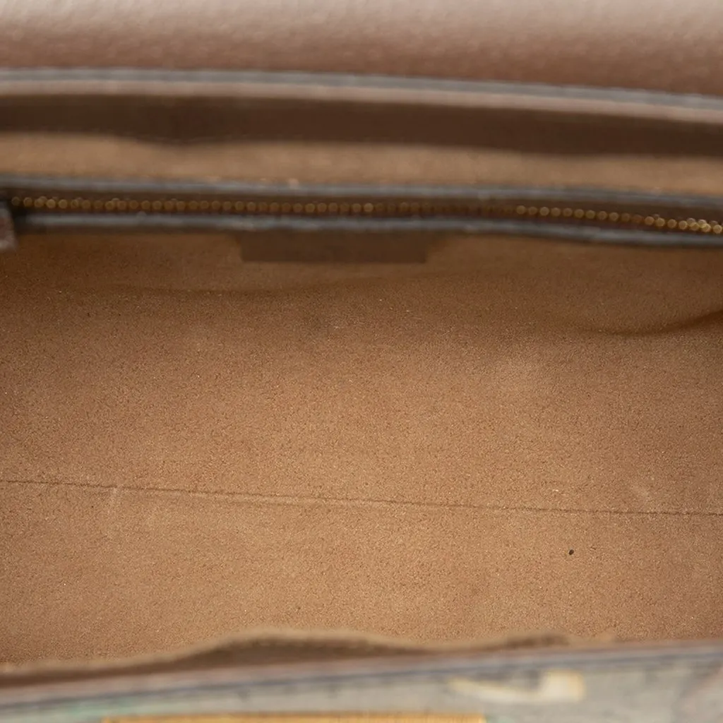 Gucci Small GG Supreme Tian Padlock Satchel Beige Very good - Model View