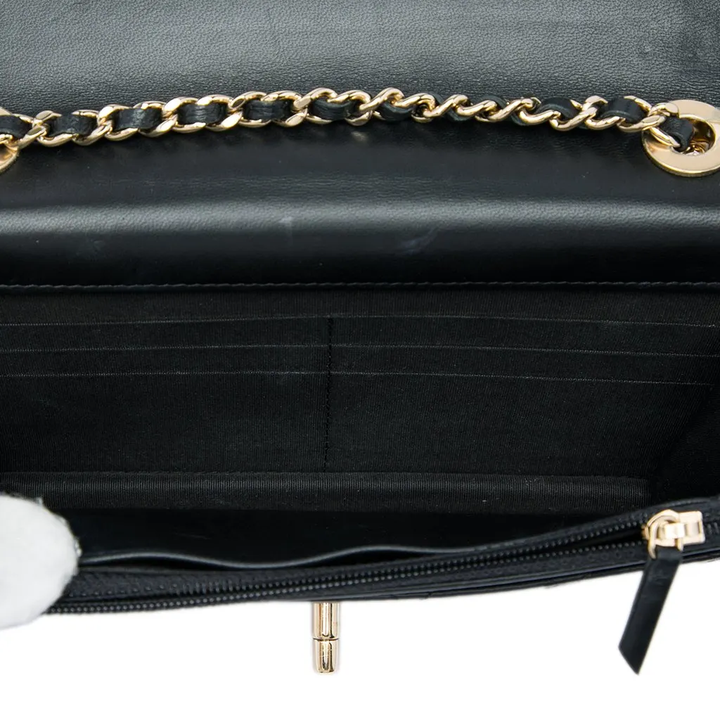 Chanel Quilted Lambskin Trendy CC Wallet On Chain Black Leather Very good - Model View
