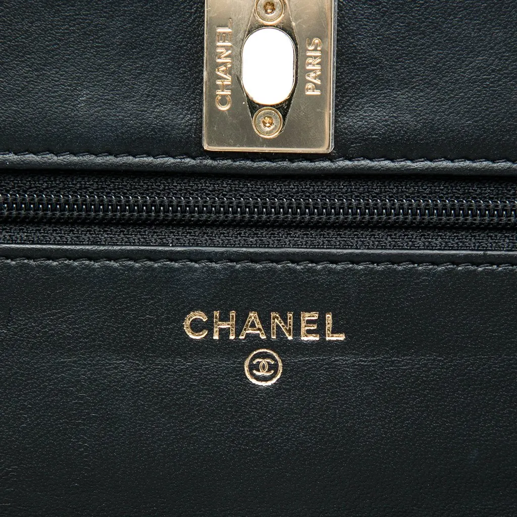 Chanel Quilted Lambskin Trendy CC Wallet On Chain Black Leather Very good - Box View