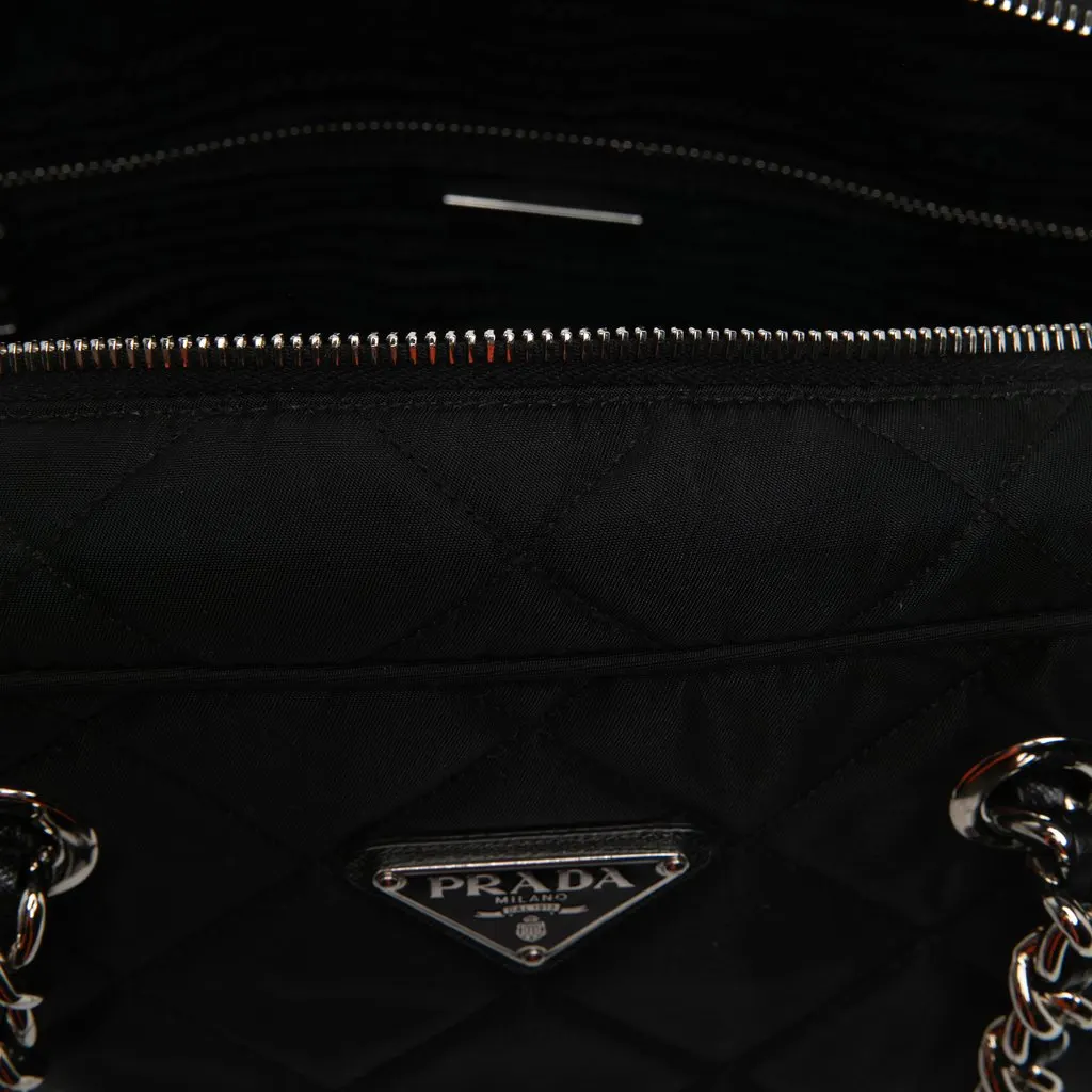 Prada Impuntu Tessuto Chain Shoulder Bag Black Polyamide Very good - Box View