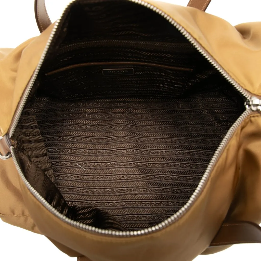 Prada Tessuto Boston Bag Brown Very good - Model View