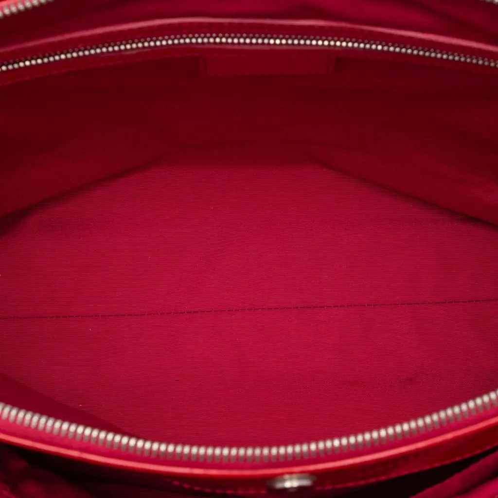 Dior Large Patent Cannage Soft Zipped Lady Dior Shopping Tote Red Leather Very good - Model View