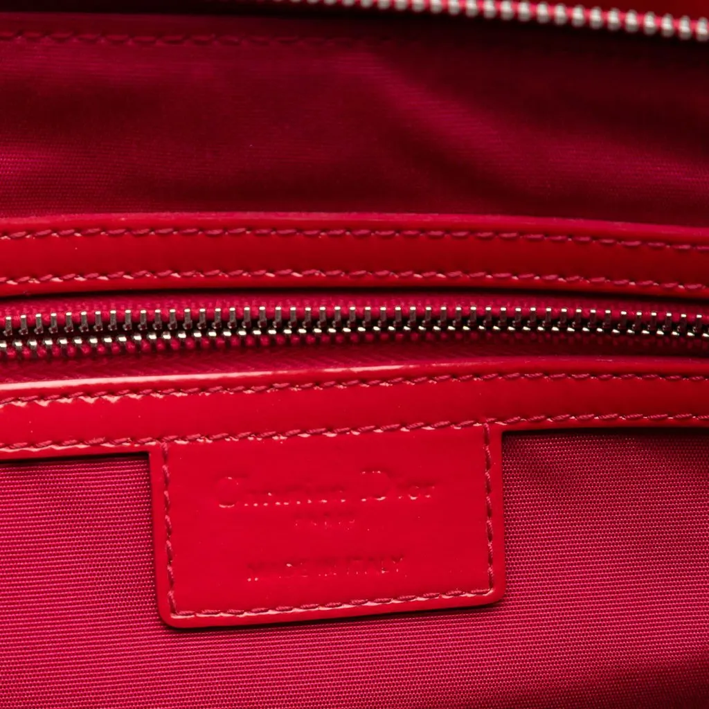 Dior Large Patent Cannage Soft Zipped Lady Dior Shopping Tote Red Leather Very good - Box View