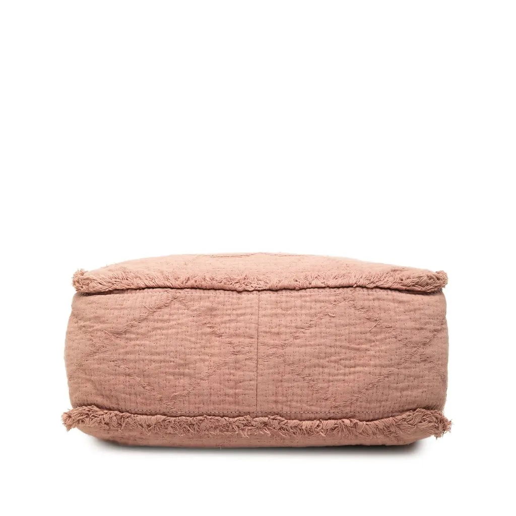 Chanel Medium CC Quilted Canvas Double Face Deauville Tote Pink Canvas Good - Inside View