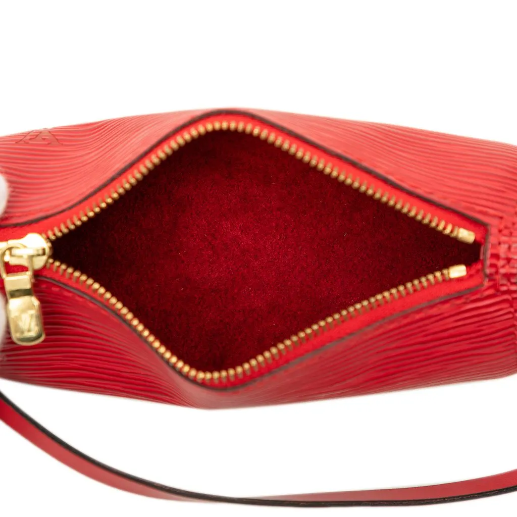 Louis Vuitton Epi Pochette Papillon Red Leather Good - Model View
