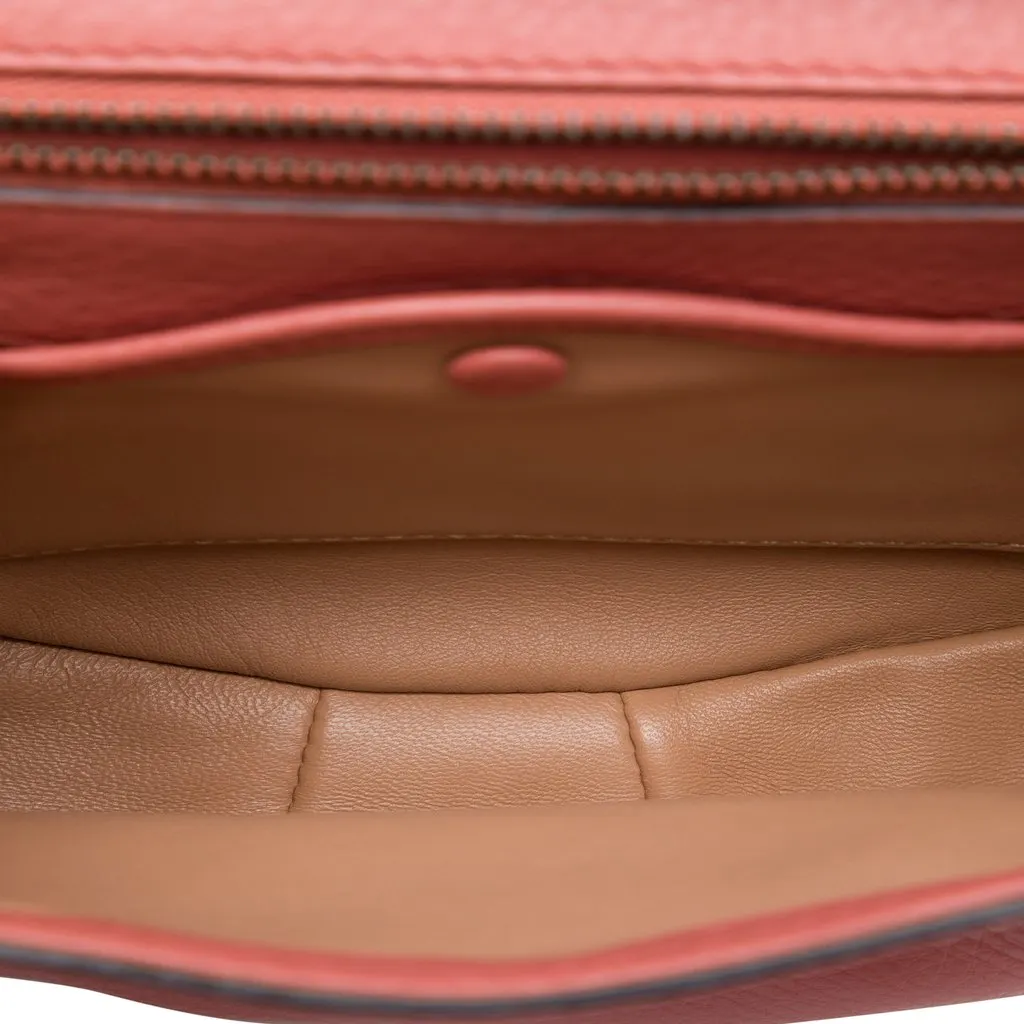 Gucci Small Leather Bamboo Nouveau Fringe Crossbody Pink Leather Very good - Model View