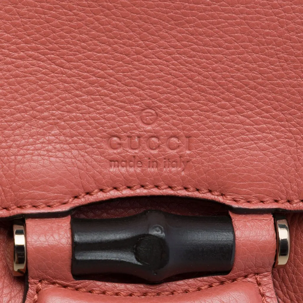Gucci Small Leather Bamboo Nouveau Fringe Crossbody Pink Leather Very good - Box View