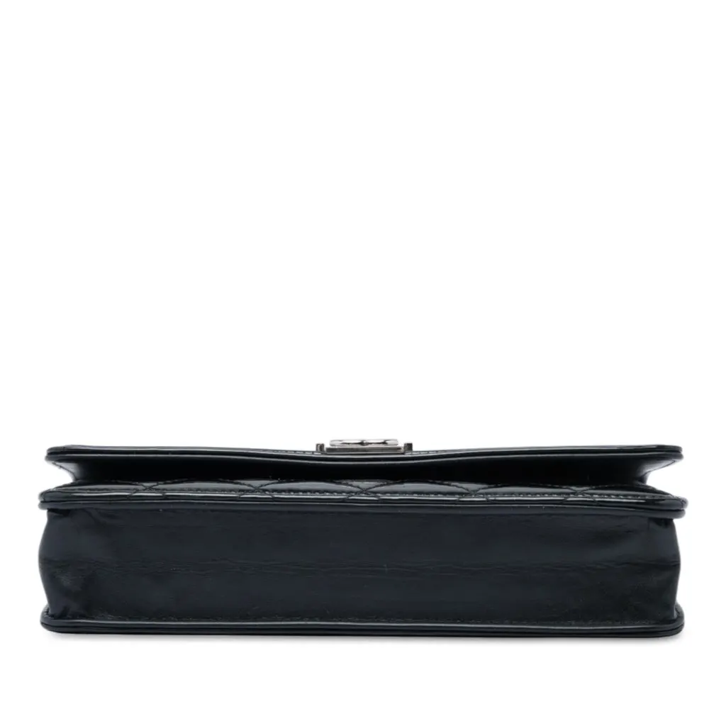 Chanel Quilted Patent Boy Wallet on Chain Black Leather Very good - Inside View