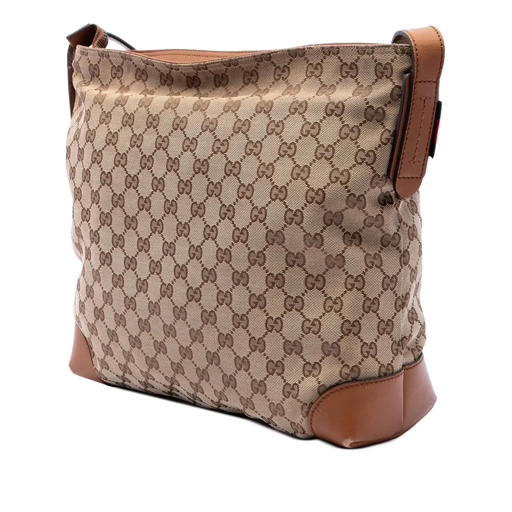 Gucci GG Canvas Web Crossbody Beige Canvas Very good - Back View