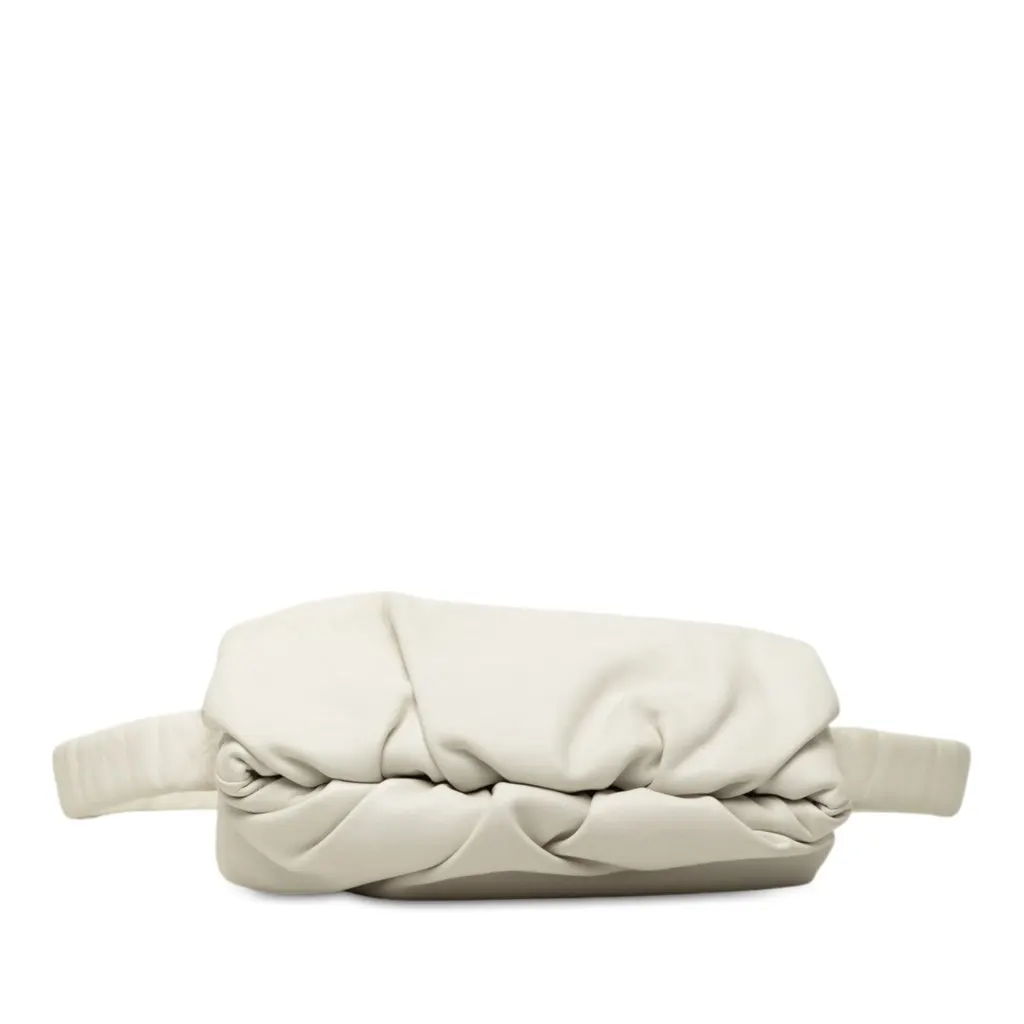 Bottega Veneta Calfskin The Body Pouch Belt Bag White Leather Very good - Front View