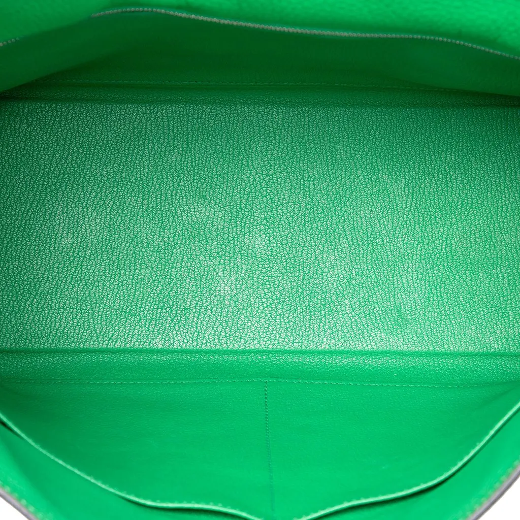 Hermès Clemence Kelly II Retourne 35 Green Leather Very good - Model View