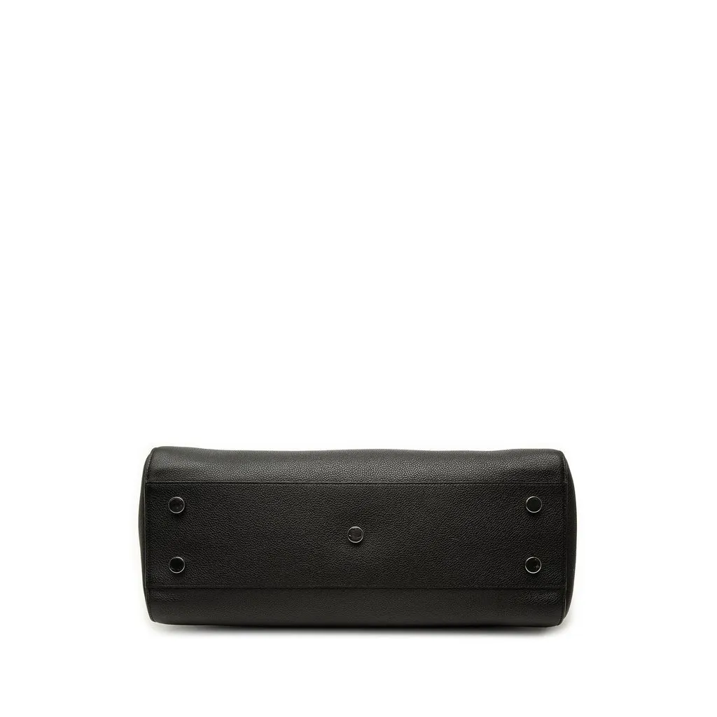 Saint Laurent Medium Grained Calfskin Cabas Rive Gauche Satchel Black Leather Very good - Inside View