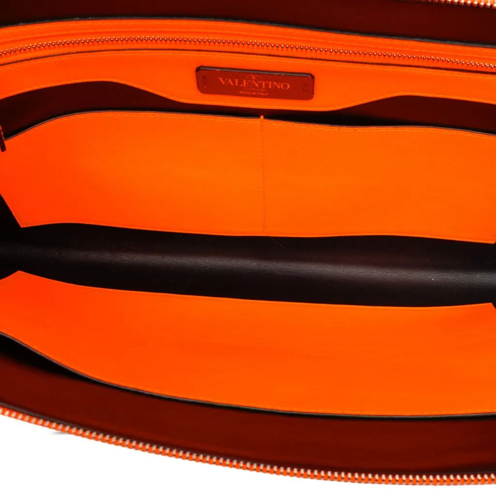 Valentino Leather Rockstud VLTN Document Case Orange Leather Very good - Model View